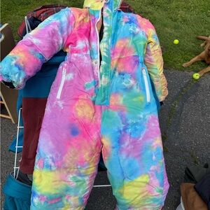 Kids Tie-Dye Puffer Snowsuit - ONE PIECE